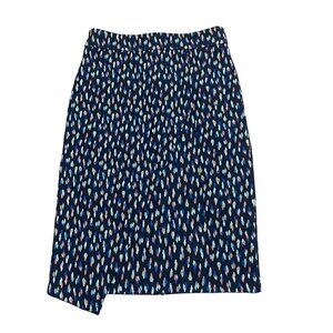 MAEVE BY ANTHROPOLOGIE SKIRT DEBRA KNIT COLORFUL LINED SIZE 4 PENCIL FAUX WRAP